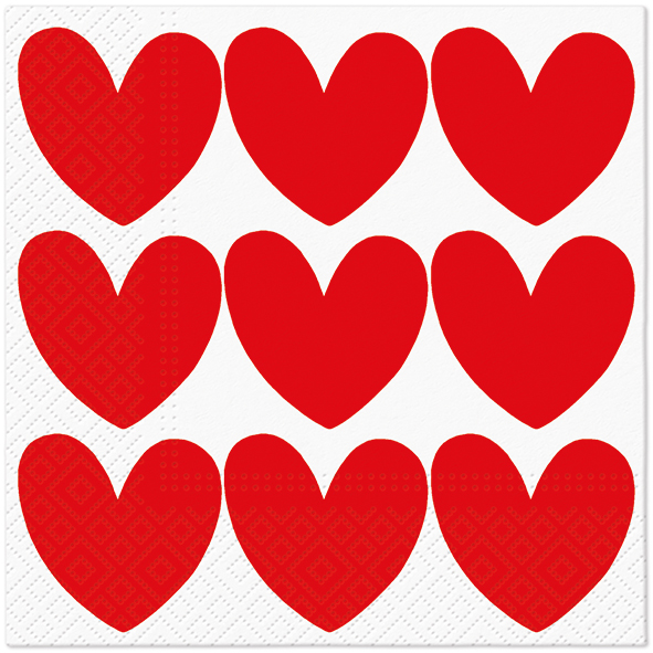 Obrúsky TaT 33x33cm Red Hearts