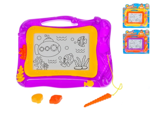 3asstd color (yellow, orange, purple) 33x26cm plastic magnetic drawing board on BC