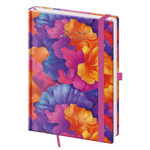 2027 A5 Vario Daily Planner - Coral with Elastic Band