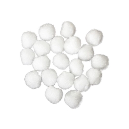 Dekoračné pompony 2 cm biele - sada 20 ks (1)