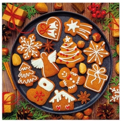 Obrúsky TaT 33x33cm Gingerbread icing decorated