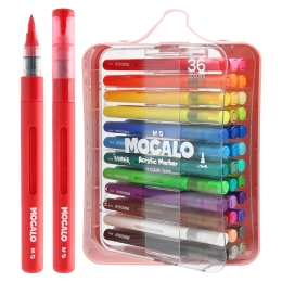 Popisovač M&G MOCALO Acrylic Marker, štetcový hrot - sada 36 farieb Popisovač M&G MOCALO Acrylic Marker, štetcový hrot - sada 36 farieb