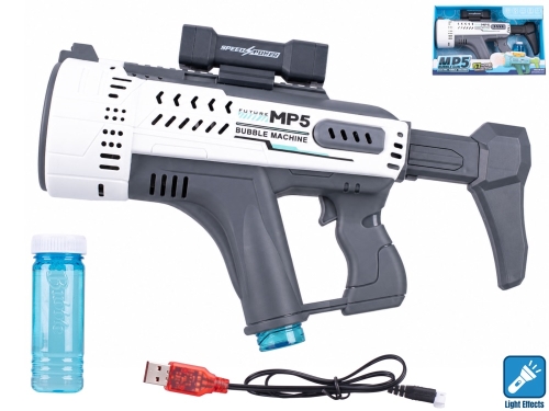 1style only (white-grey) 44cm plastic BO "try me" MP5 bubble fun gun w/light in OTB