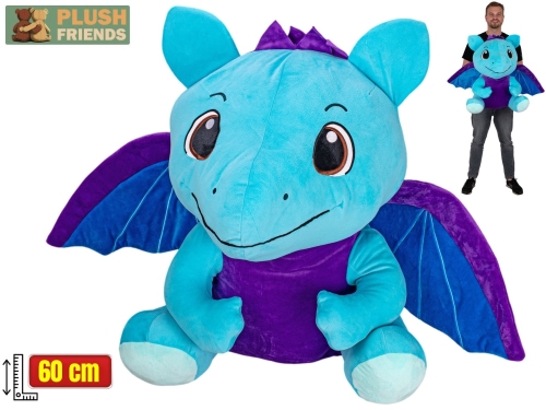 Plush Friends 60cm plush sitting blue dragon 0m+