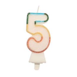 Cake candle - number "5" Bio glitter 8.5 cm