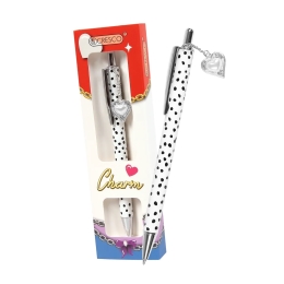 Ballpoint pen CHARM Heart White - blue refill
