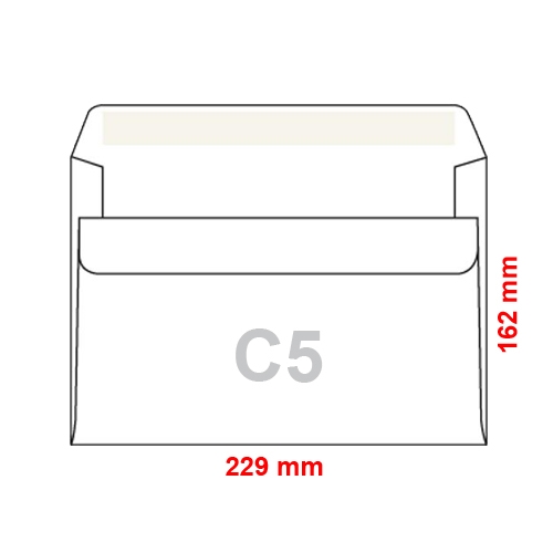 Envelopes C5 162x229 mm self-adhesive with cover tape, 1000 pcs. (17852)