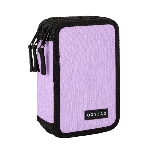 3-pouch pencil case. empty UNICOLOR Violet