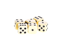 6pcs of 16mm  white color rounded corners dice in PBX (1)