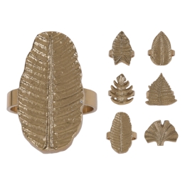 Dekoračné obrúčky na obrúsky - List zlatý 40 mm, mix/1ks