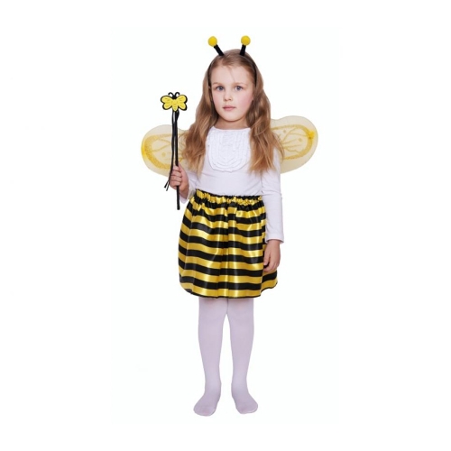 Detský kostým Včielka (sukňa, krídla, čelenka, prútik)