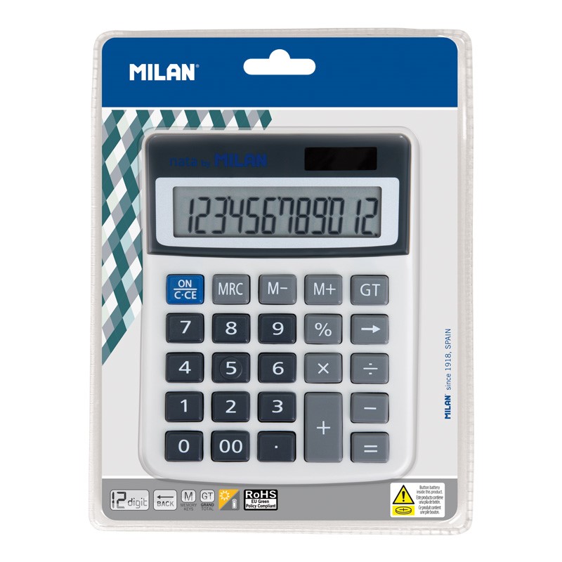 Calculator MILAN desktop 12-digit blue - blister (1)