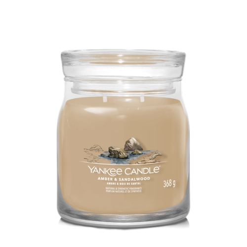 Sviečka Yankee Candle - AMBER & SANDALWOOD, stredná