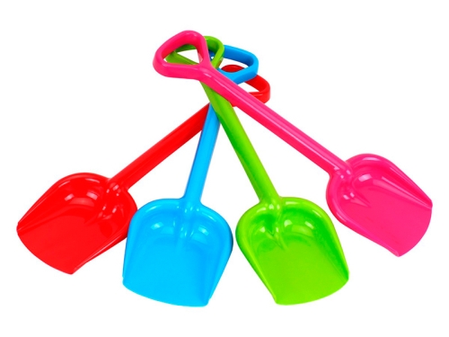 4asstd color (red, blue, green, pink) 50cm plastic shovel 12m+