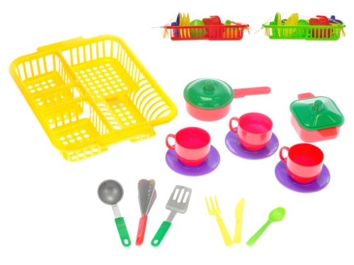 3asstd color kitchen play set in net