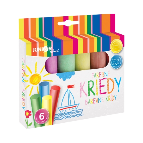 Colored/pavement chalks, round 6 pcs (2)