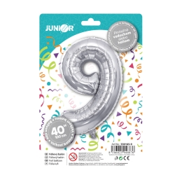 Birthday balloon, silver 40" number 9 (1)