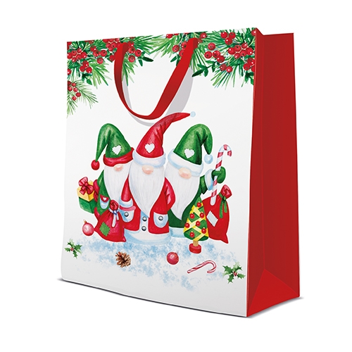 PAW Christmas Gnomes gift bag, large 30x12x41 cm