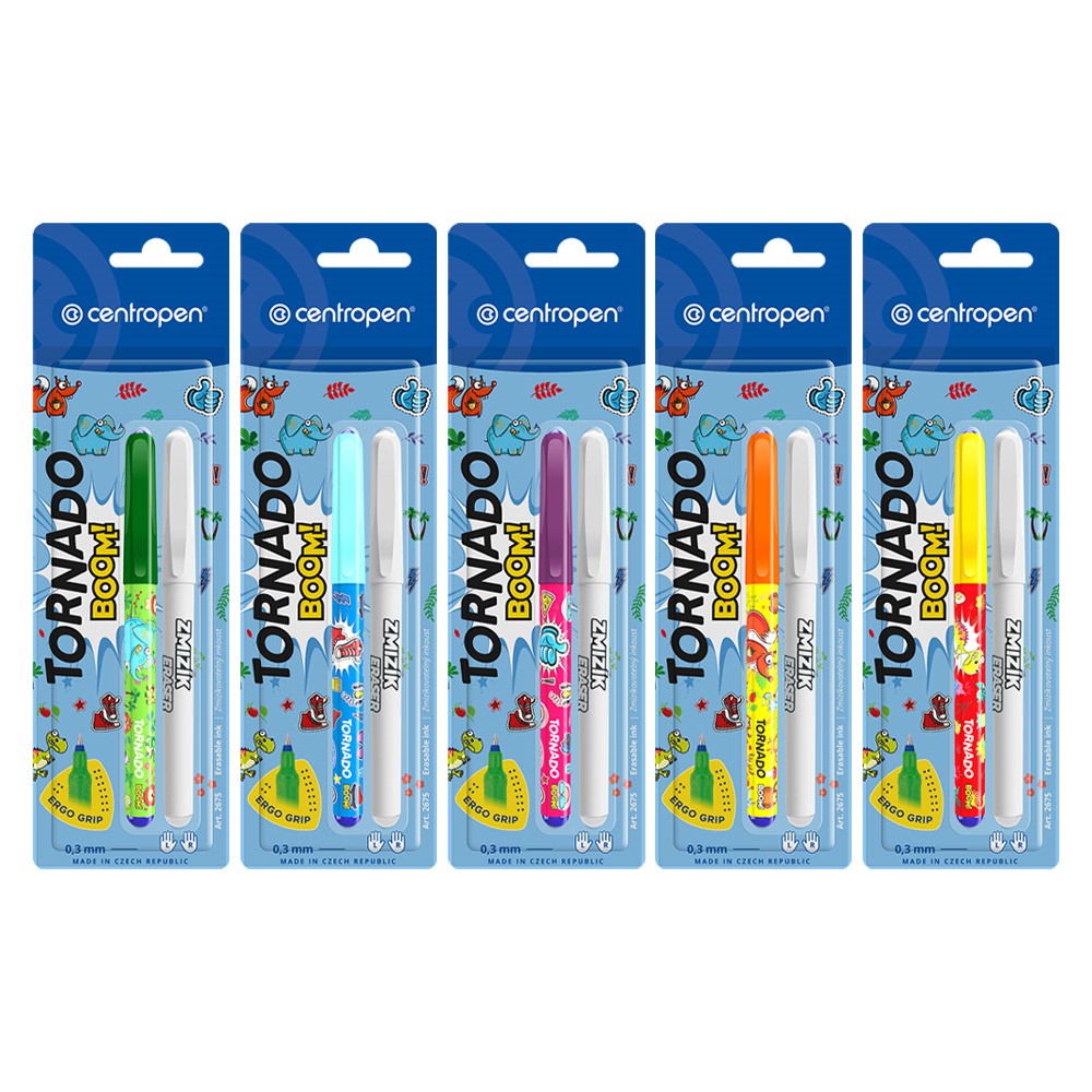 Ballpoint pen CENTROPEN 2675/2 Tornado Boom! + disappearer, blister (1)