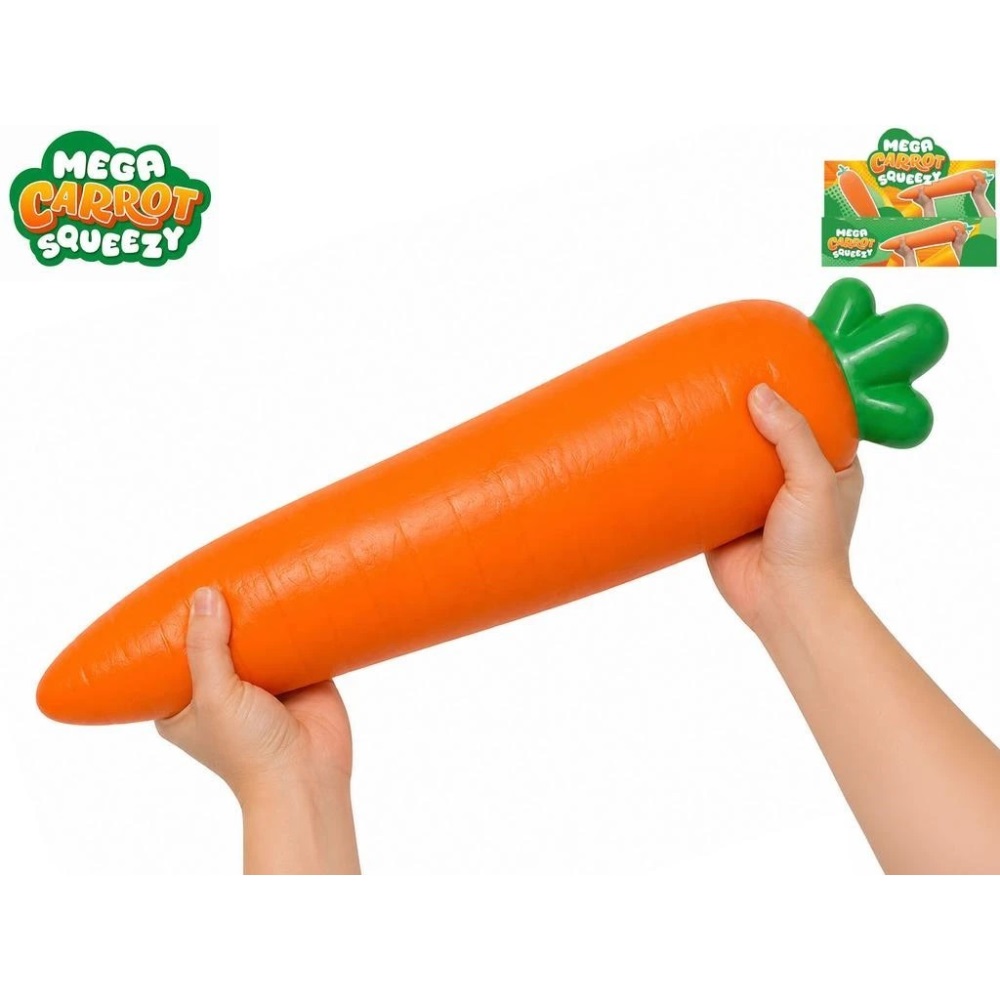 Mega Squeeze Jumbo strečová mrkva 34 cm - antistresová hračka