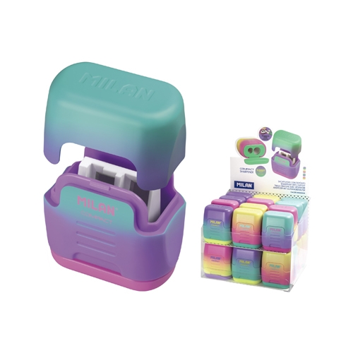 School sharpener MILAN Compact Sunset for two pencils with box