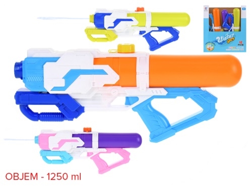 3asstd color (green,purple,orange) 48cm plastic water gun w/pump 12pcs in PDQ