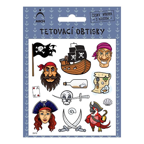 Detské tetovacie obtlačky - piráti 02