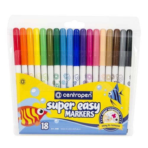 Markers CENTROPEN 2580 Super Easy, set of 18 pcs