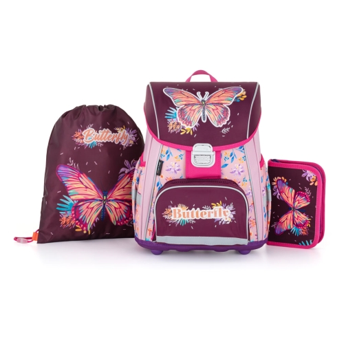Školská taška (3-dielny set) - Motýľ
