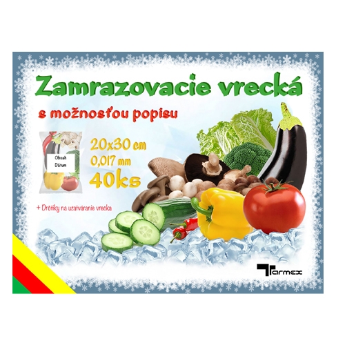 Freezer bags 20 x 30 cm, colored - 40 pcs