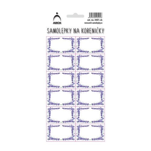 Samolepky na koreničky 11x23,5 cm - Levandulové - bez popisu