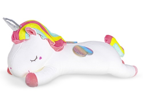 40cm white color super soft plush lying unicorn each in polybag 0m+