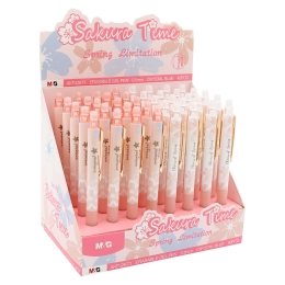 Pero gélové /gumovacie M&G iErase Sakura time, hrot 0,5 mm - modrá náplň /1ks (1)