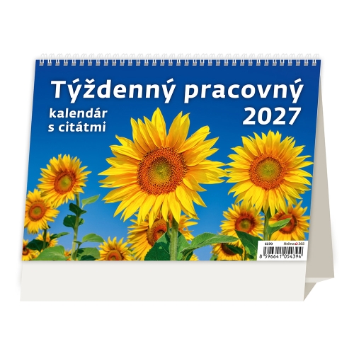 2027 Desk Calendar: Weekly Work Calendar with Quotes