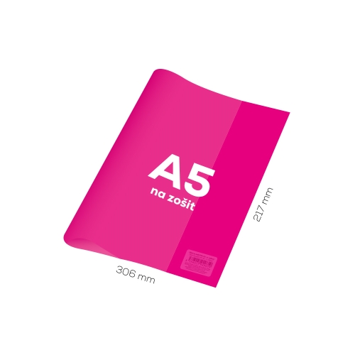 Cover for notebook A5 PVC 306x217 mm Neon Color - transparent/pink