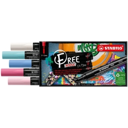 Acrylic marker STABILO FREE Acrylic T300 Round tip 2-3 mm - Candy, set of 5 pcs Acrylic marker STABILO FREE Acrylic T300 Round tip 2-3 mm - Candy, set of 5 pcs