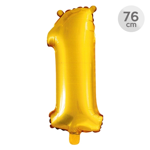 Balón narodeninový 76 cm - číslo 1, zlatý