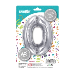 Birthday balloon, silver 40" number 0 (1)