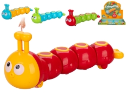 4asstd color (red,yellow,green,blue) 15cm plastic press'n'go caterpillar 16pcs in DBX