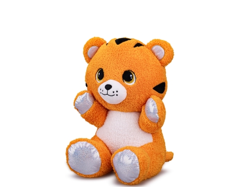 16,5cm orange color plush sitting tiger 0m+ each in polybag