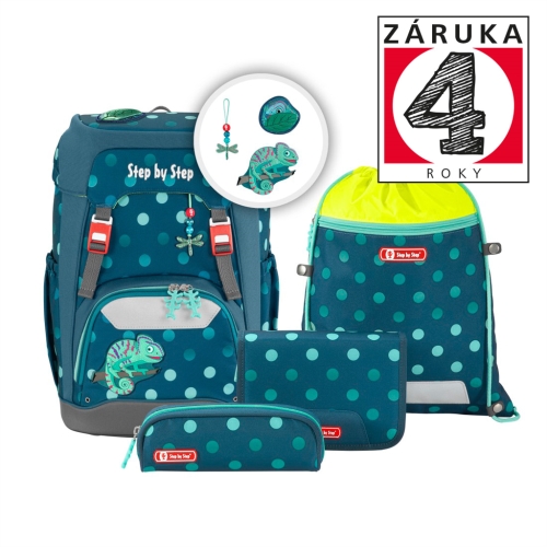 School backpack for first-year students - 5-piece set, Step by Step GRADE Chameleon, AGR