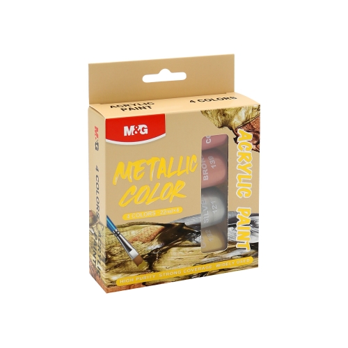 Acrylic paints M&G 22 ml Metallic - set of 4