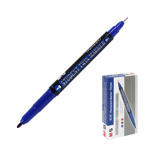 Permanent marker M&G double-sided - blue
