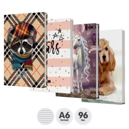 Hard Cover Notebook A6-96 sheets lines, HCA6-96-L A