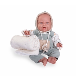 Doll - newborn Clara with blanket, 34 cm (1)