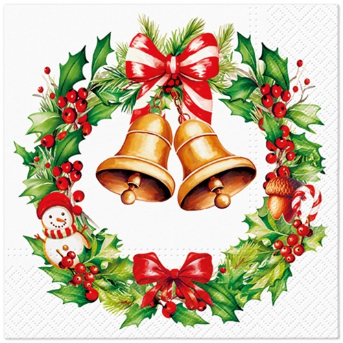 Obrúsky PAW L 33x33cm Jingle Bells Bliss