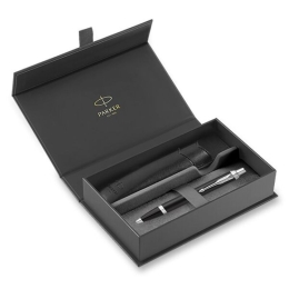 GP PARKER IM Essential Black CT + black PU case