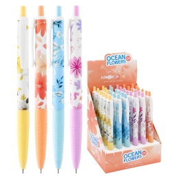 Ball pen Semi-Gel "Ocean of Flowers" 1,0 mm - blue ink /1pc