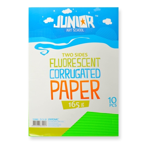 Decorative paper A4 Neon green wavy 165 g, set of 10 pcs