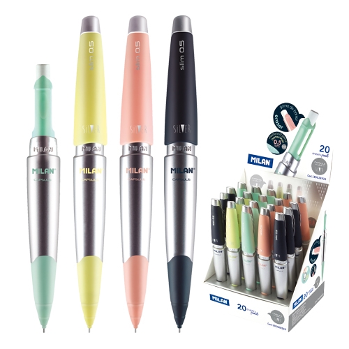 MILAN Capsule Silver HB 0.5 mm micropencil / brush - mix of colors